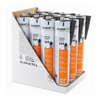 566.4 1K PUR Montageklebstoff Karton mit 12 Kartuschen je 0,355 kg