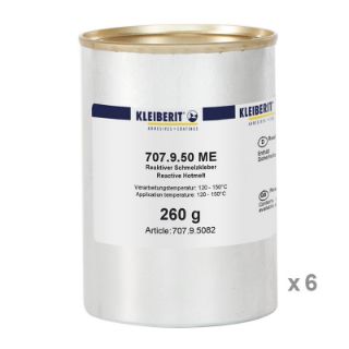 707.9.50 ME PUR Kantenschmelzklebstoff - elfenbein Karton mit 6 Aludosen je 0,26 kg