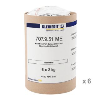 707.9.51 ME PUR Kantenschmelzklebstoff - weiß Karton mit 6 Hülsen je 2 kg