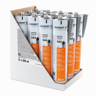 566.0 1K PUR Montageklebstoff Karton mit 12 Kartuschen je 0,347 kg